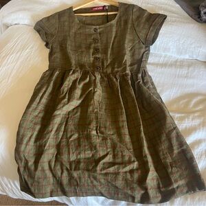 Pyne & Smith No. 10 Linen Dress Inverness Check Size Medium